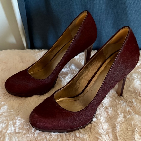 Bcbg Generation Leather Platform Elegant Burgundy Women's Heels - Picture 2 of 15